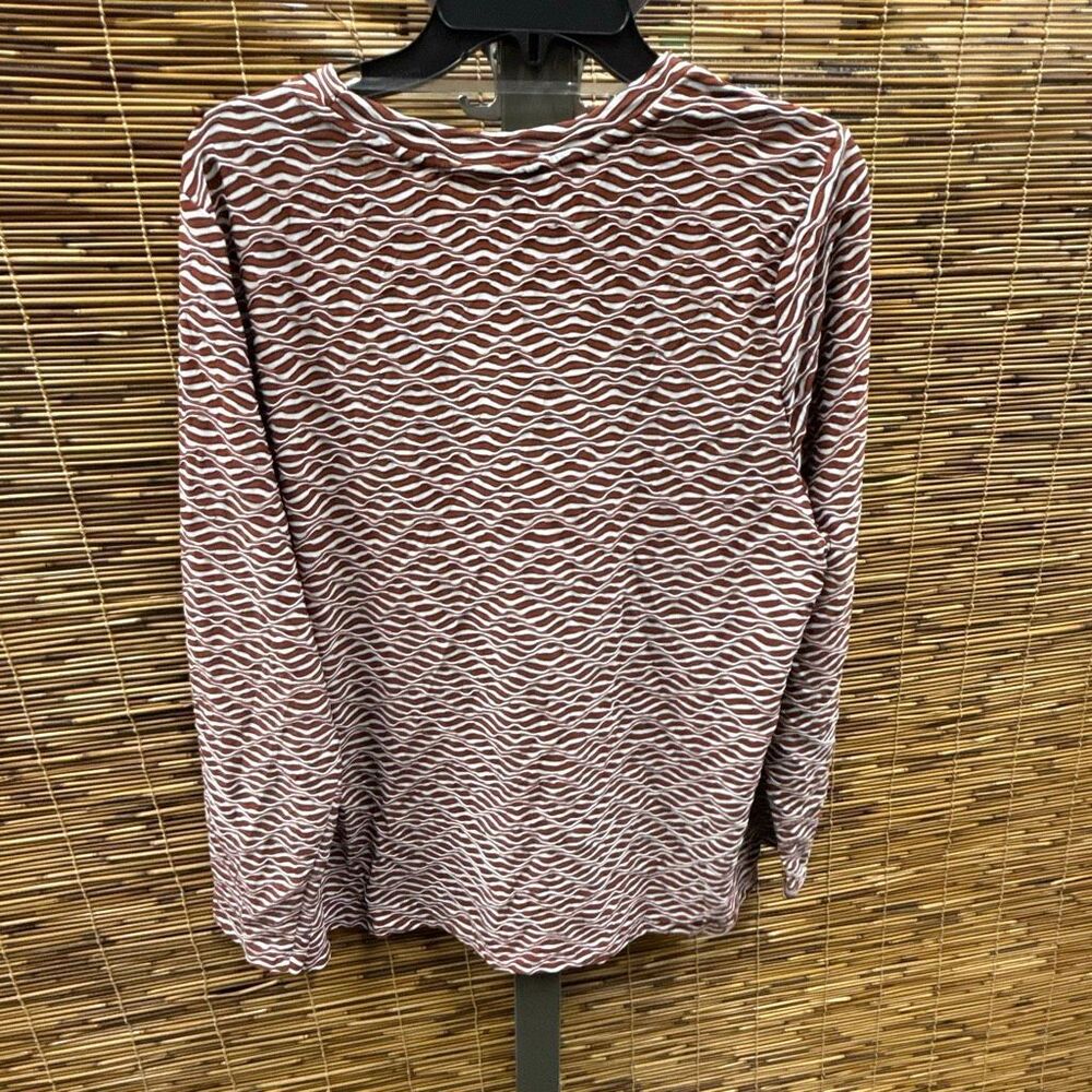 Ava & Viv‎ Women's Plus Zig Zag Pattern Long Sleeve Size 1X (16W/18W) Burgundy - Picture 3 of 3